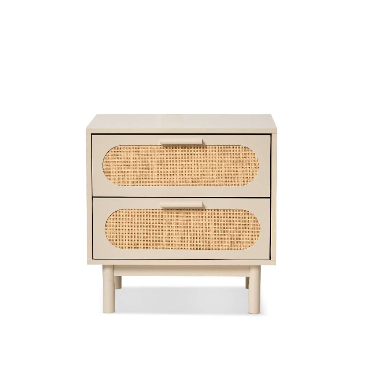 Canyon Two Drawer Bedside Table - Beige/Natural - Mocka New Zealand