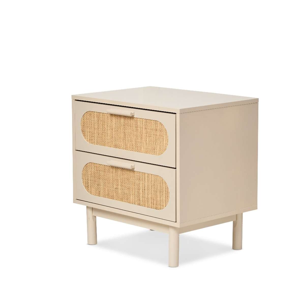 Canyon Two Drawer Bedside Table - Beige/Natural - Mocka New Zealand