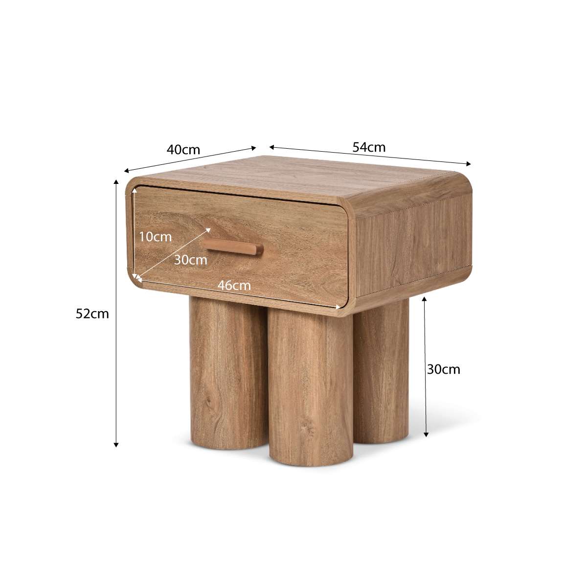 Otis Bedside Table - Pecan - Mocka New Zealand