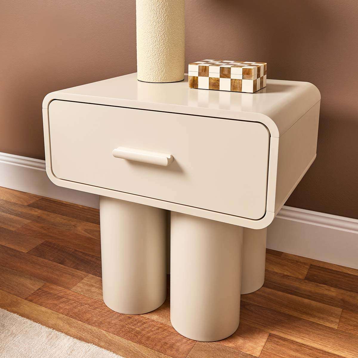 Otis Bedside Table - Beige - Mocka New Zealand