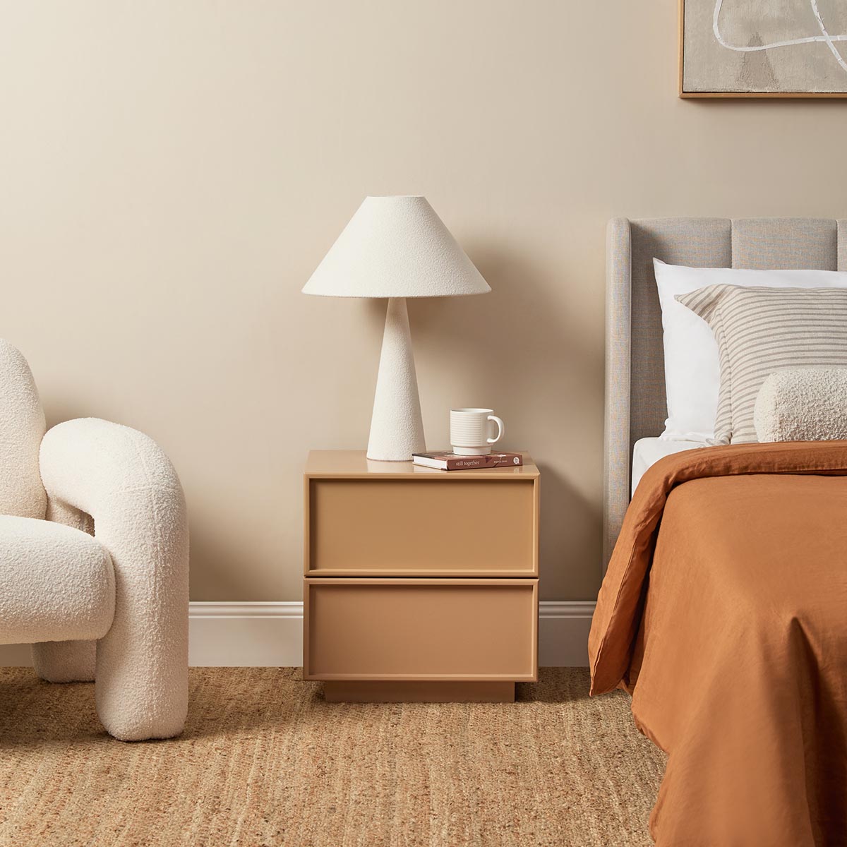 Osaka Bedside Table - Camel