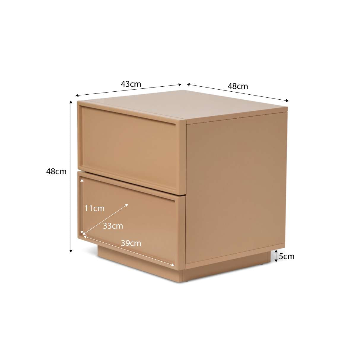 Osaka Bedside Table - Camel - Mocka New Zealand