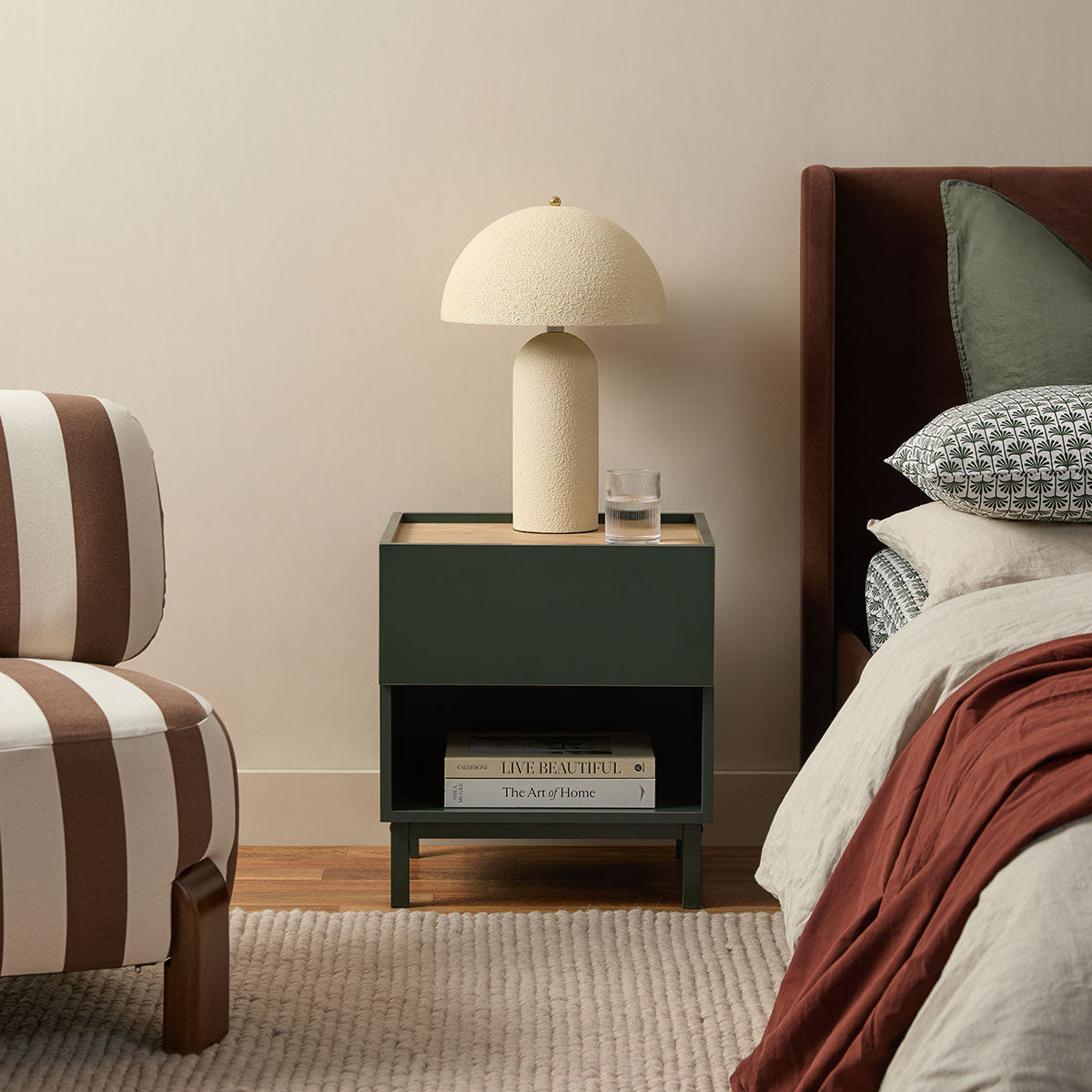Murphy Bedside Table in green - Stylish & Practical | Mocka