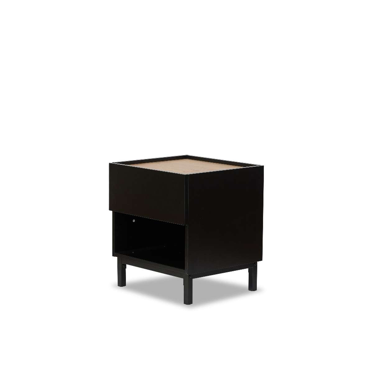 Murphy Bedside Table - Black/Natural - Mocka New Zealand