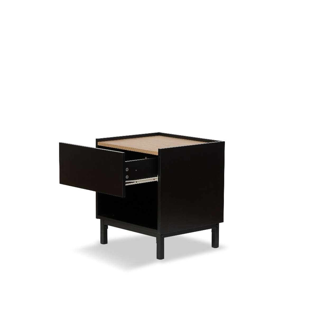 Murphy Bedside Table - Black/Natural - Mocka New Zealand