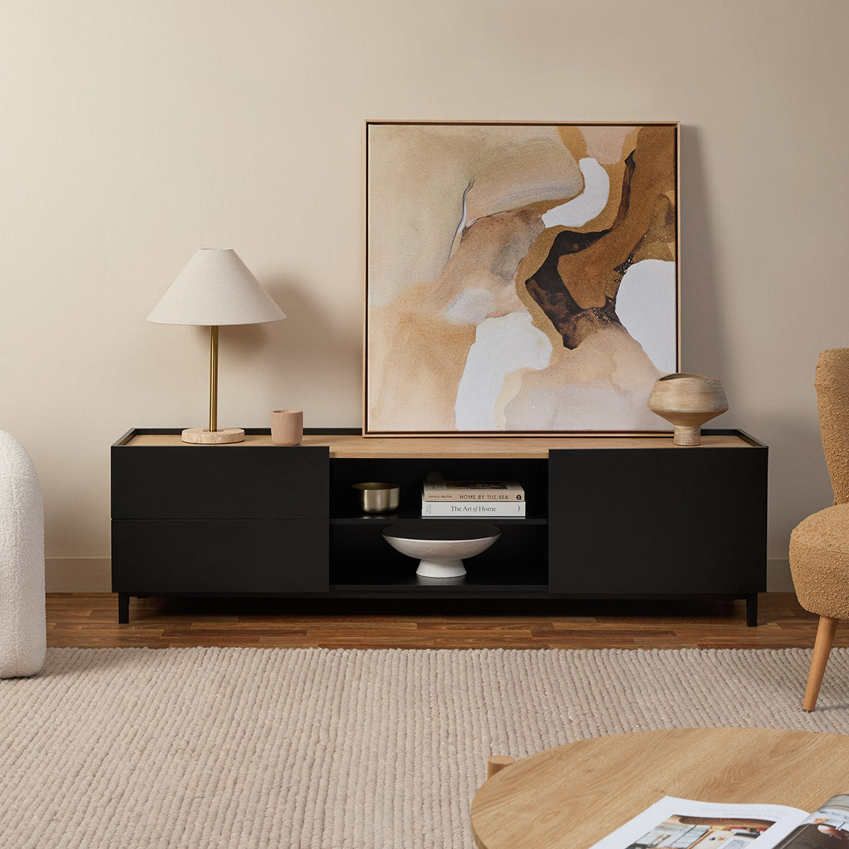 Murphy Entertainment Unit - Black/Natural - Mocka New Zealand