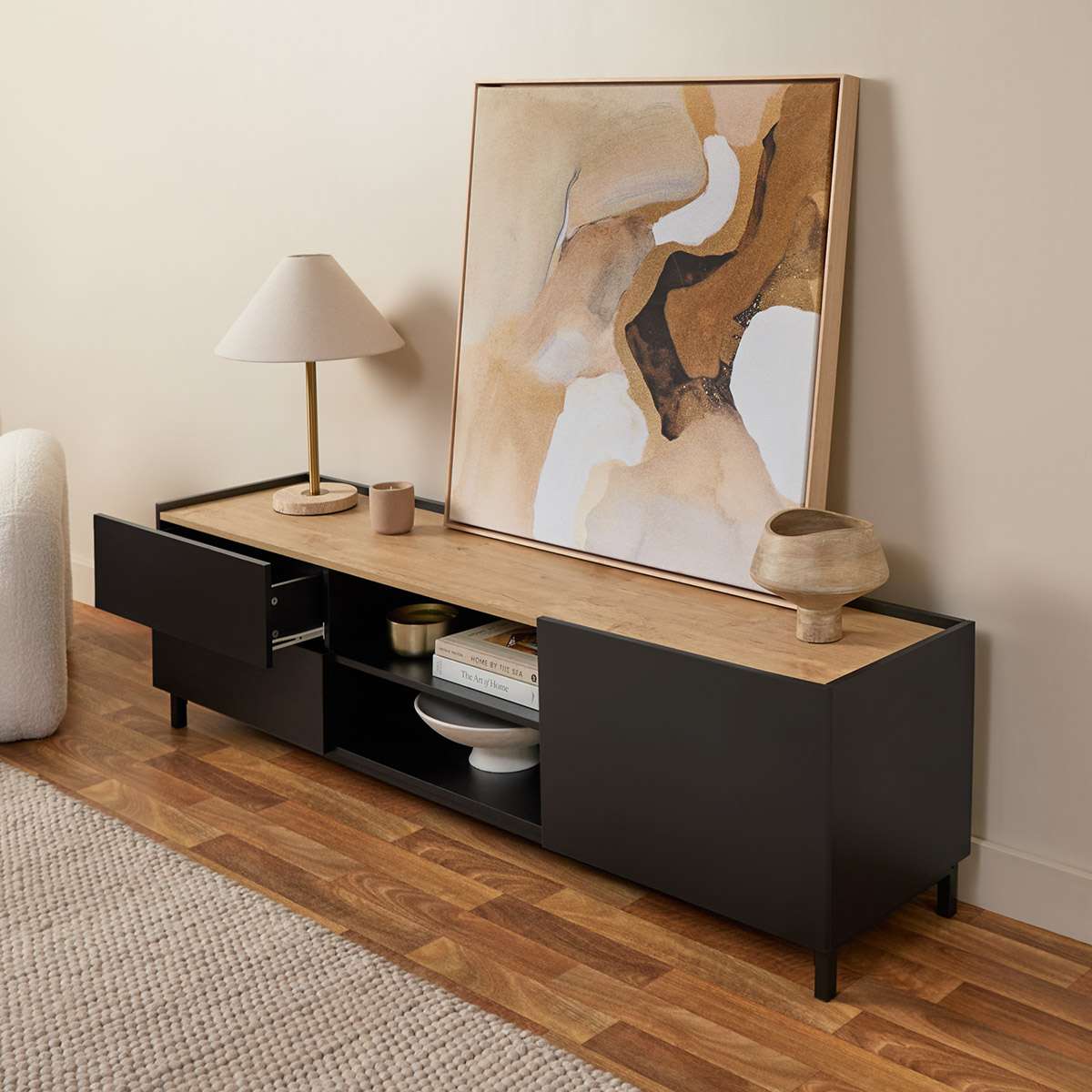 Murphy Entertainment Unit - Black/Natural - Mocka New Zealand