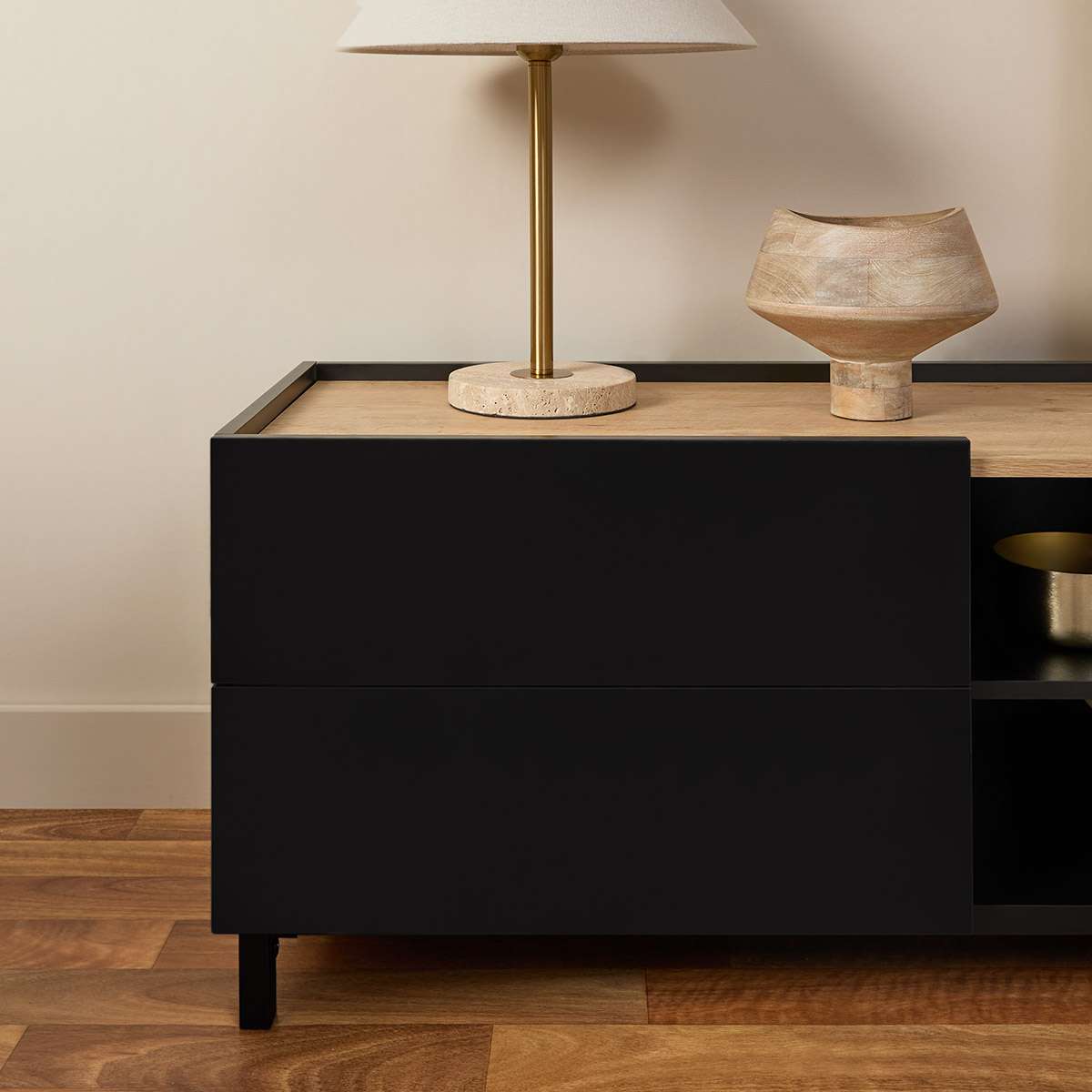 Murphy Entertainment Unit - Black/Natural - Mocka New Zealand