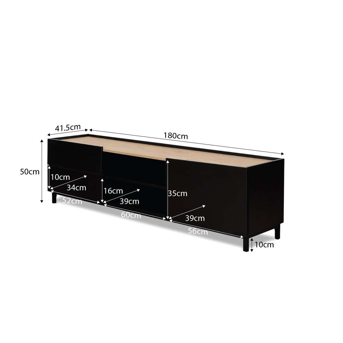 Murphy Entertainment Unit - Black/Natural - Mocka New Zealand