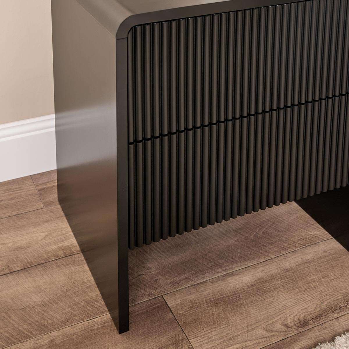 Majorca Bedside Table - Black - Mocka New Zealand