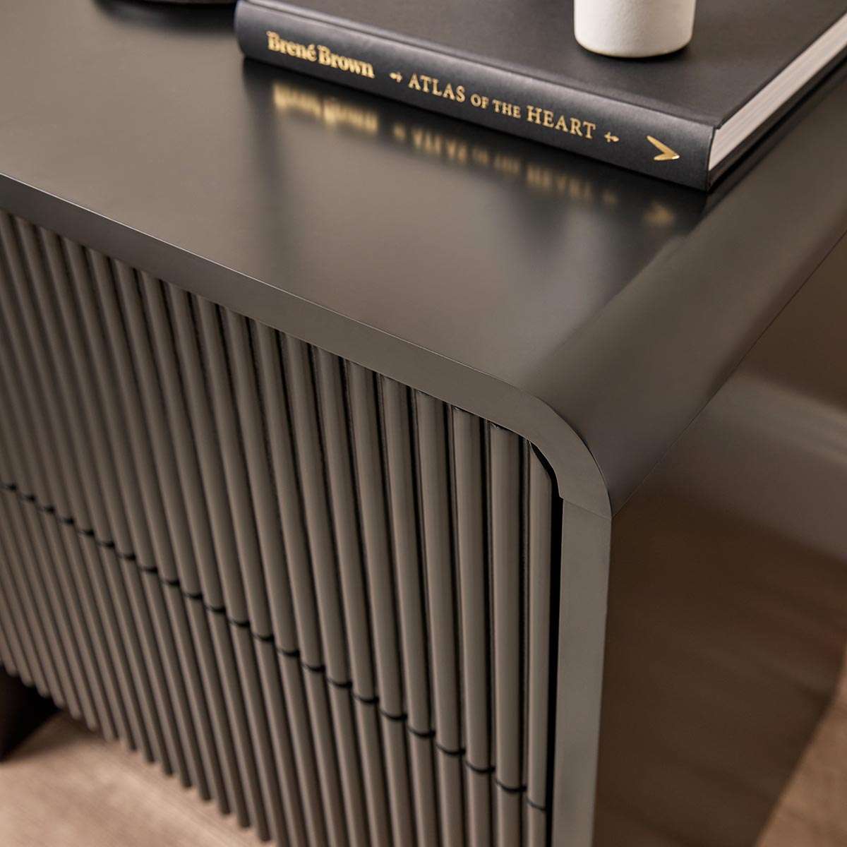 Majorca Bedside Table - Black - Mocka New Zealand