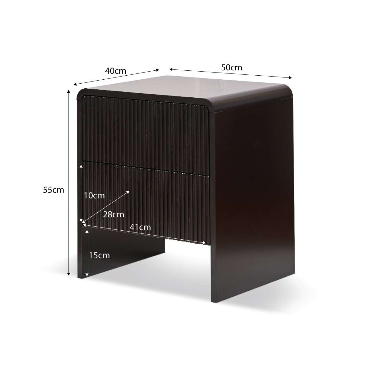 Majorca Bedside Table - Black - Mocka New Zealand