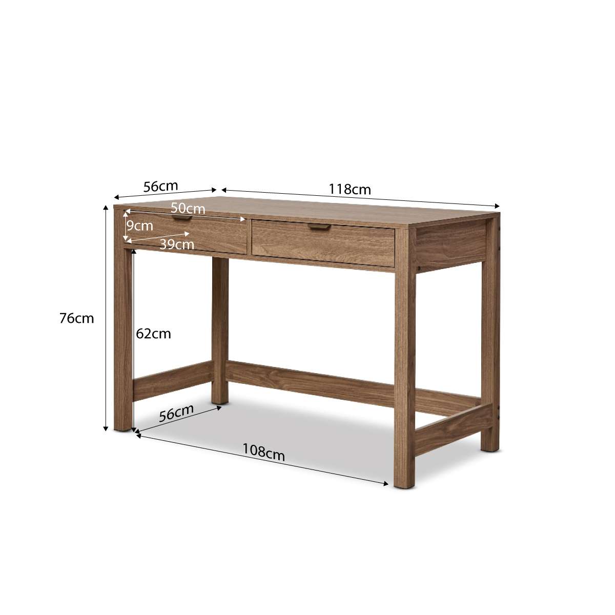 Maverick Desk - Pecan | Compact & Functional | Mocka
