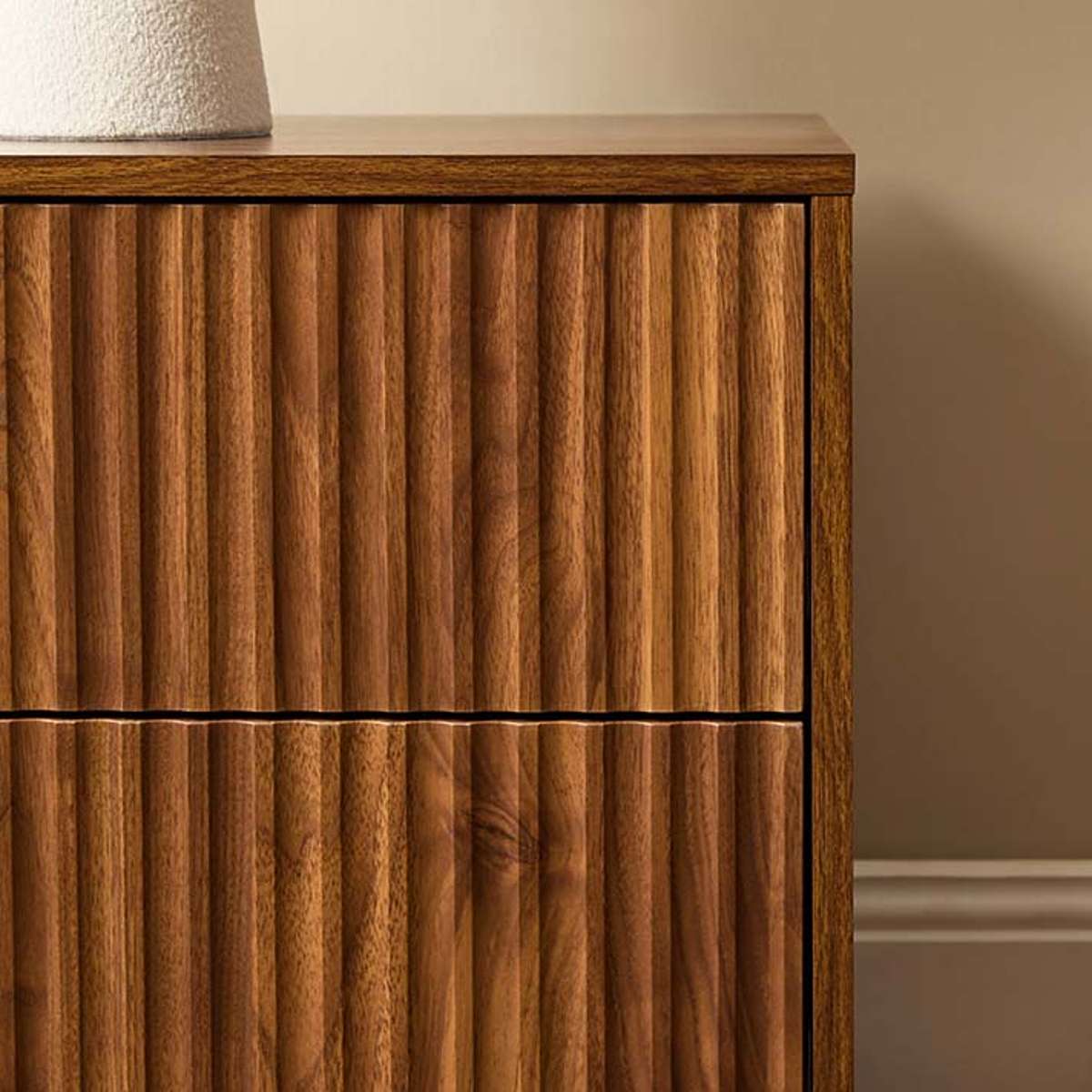 Deven Ball Feet Bedside Table - Walnut - Mocka New Zealand