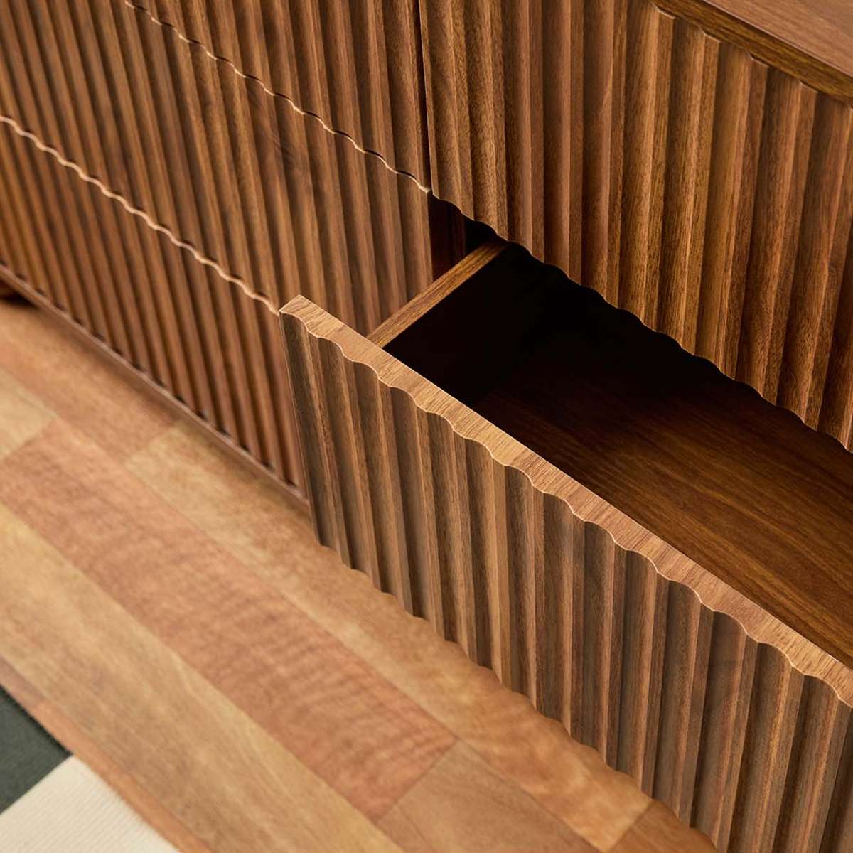 Deven Ball Feet Six Drawer - Walnut - Mocka New Zealand