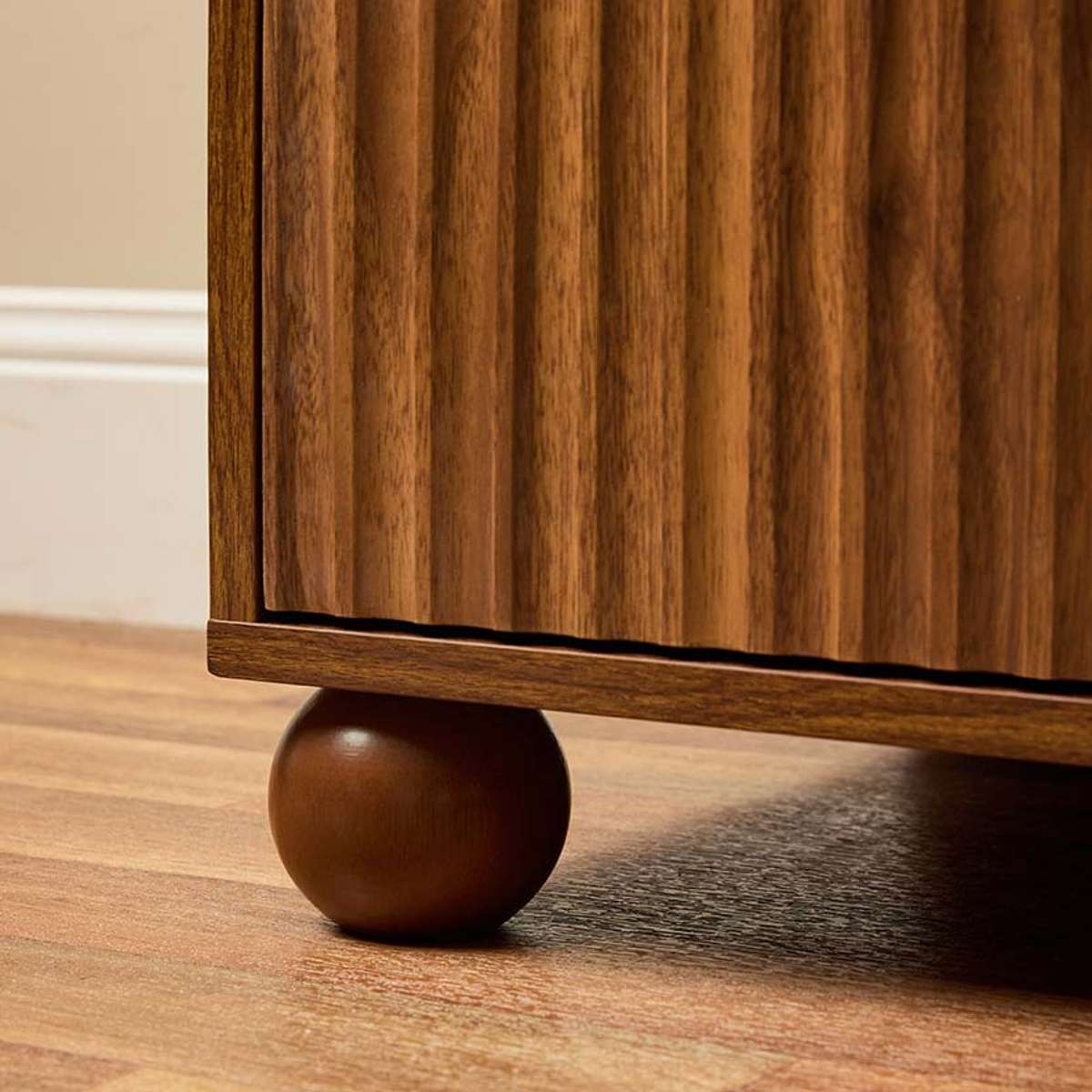 Deven Ball Feet Six Drawer - Walnut - Mocka New Zealand