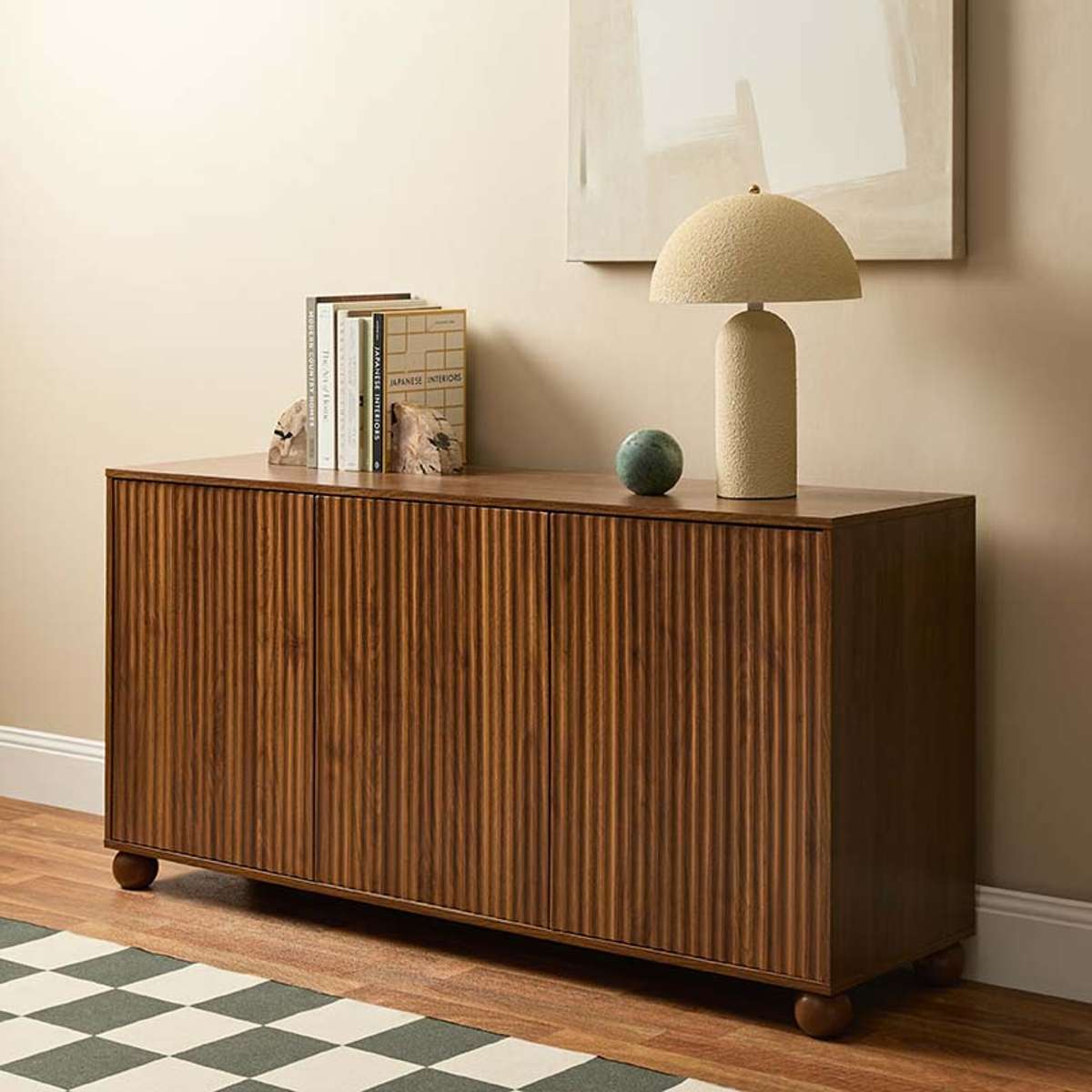 Deven Ball Feet Buffet - Walnut - Mocka New Zealand