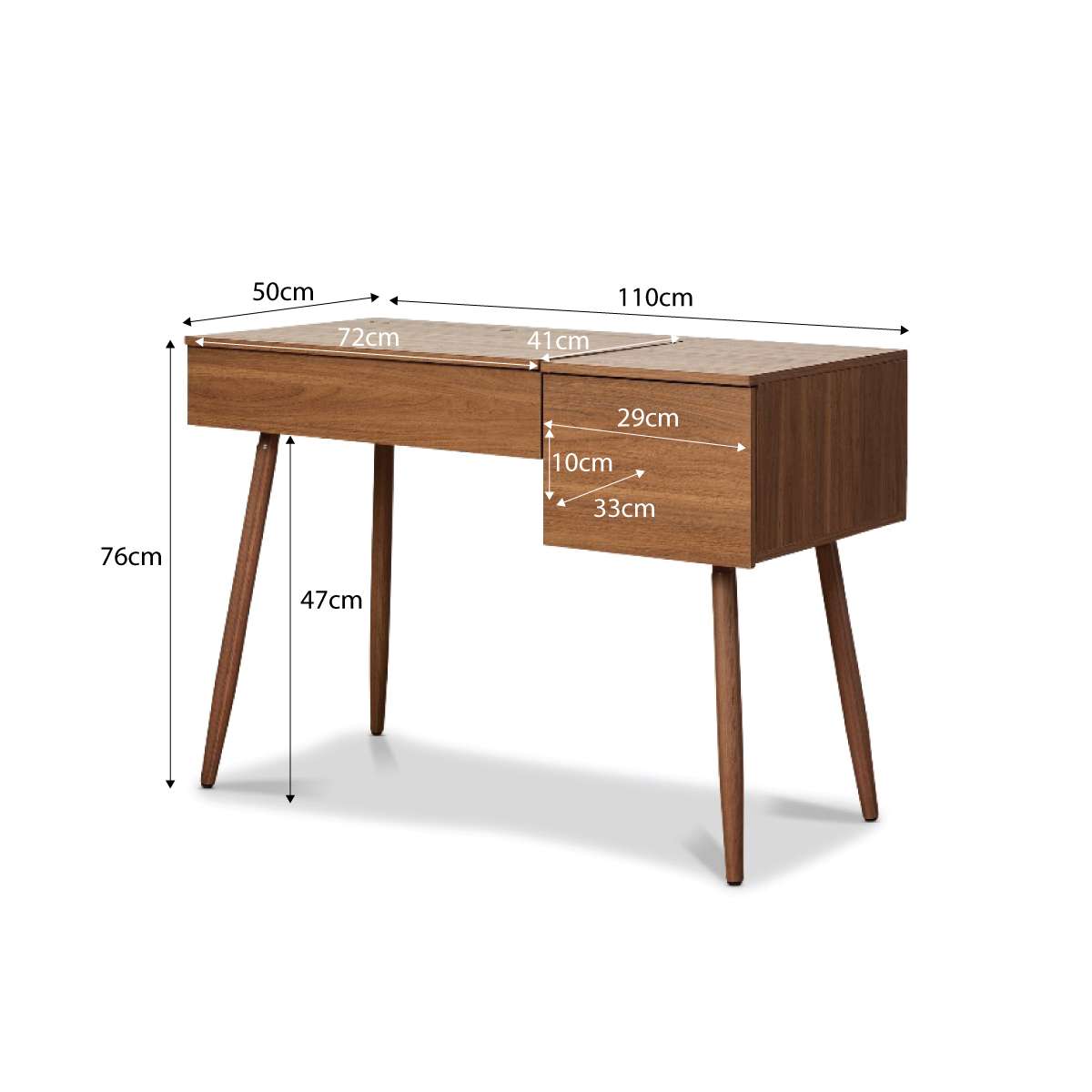 Leia Make-Up Table - Walnut - Mocka New Zealand