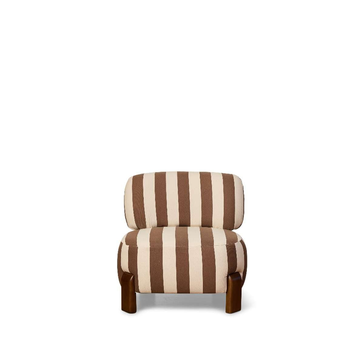 Ted Stripe Occasional Chair - Cream/Chocolate - Mocka New Zealand
