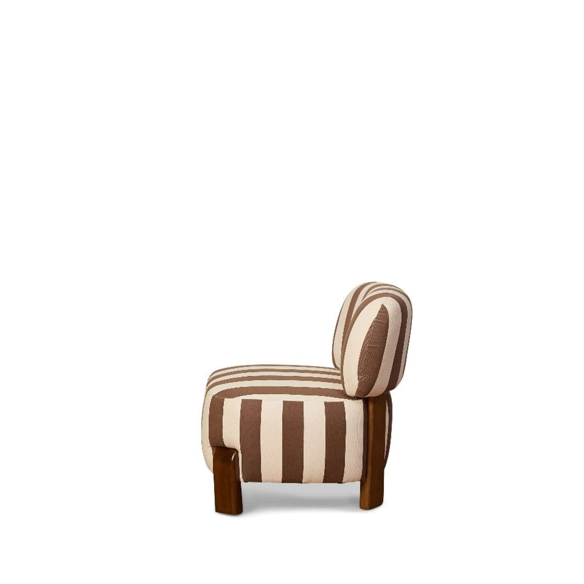 Ted Stripe Occasional Chair - Cream/Chocolate - Mocka New Zealand