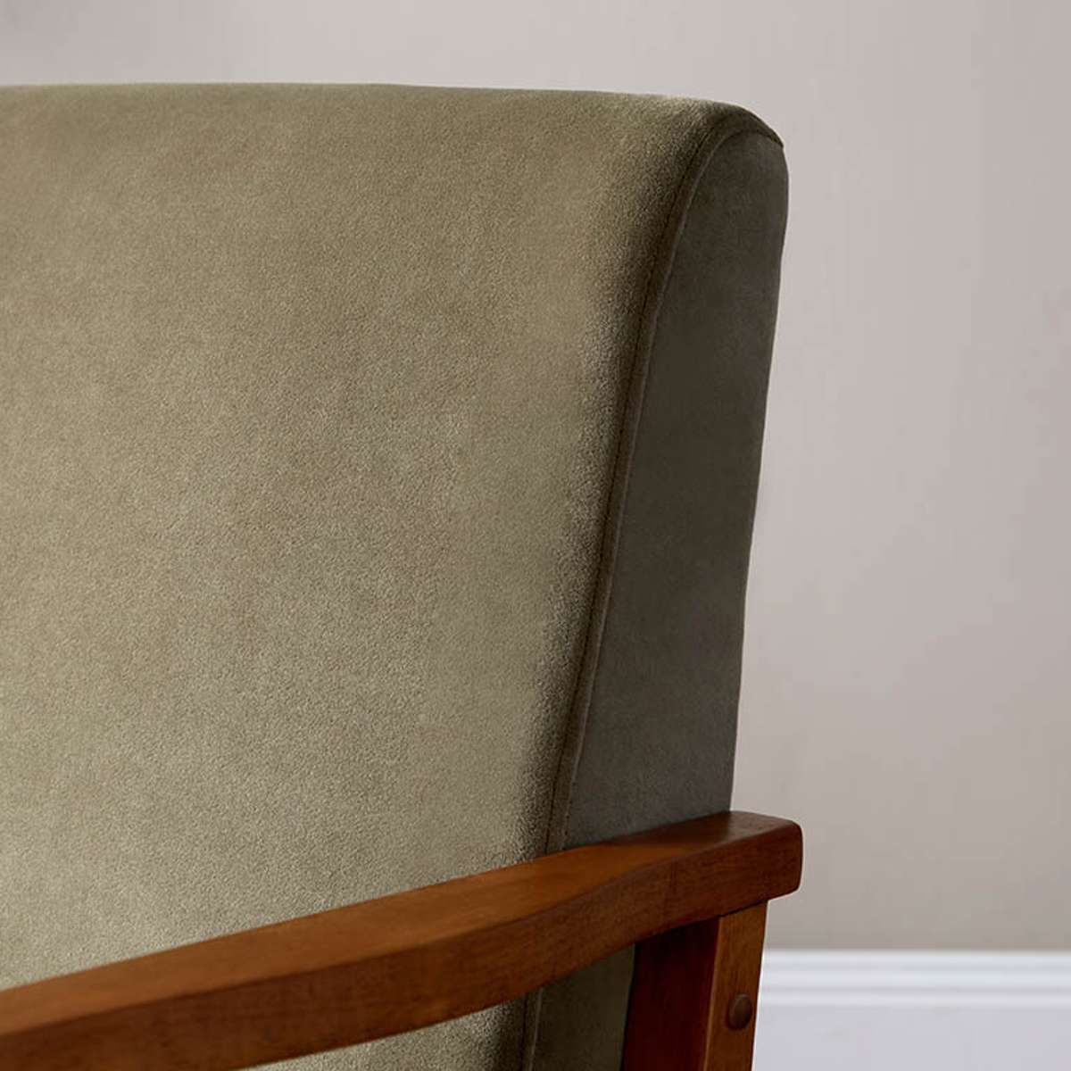 Ray Velvet Occasional Chair - Sage/Walnut - Mocka New Zealand