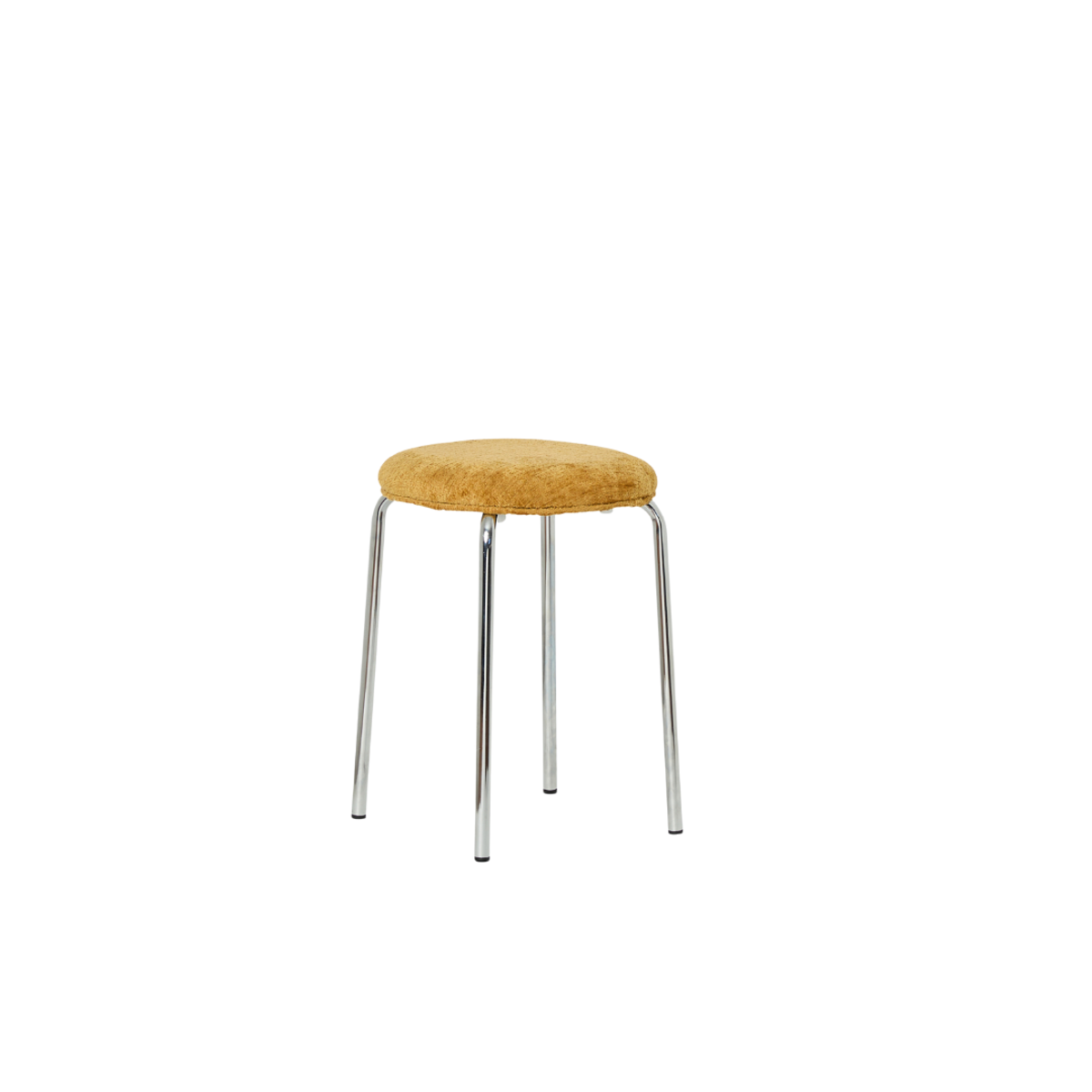 Vivi Chrome Stool - Mustard Chenille - Mocka New Zealand