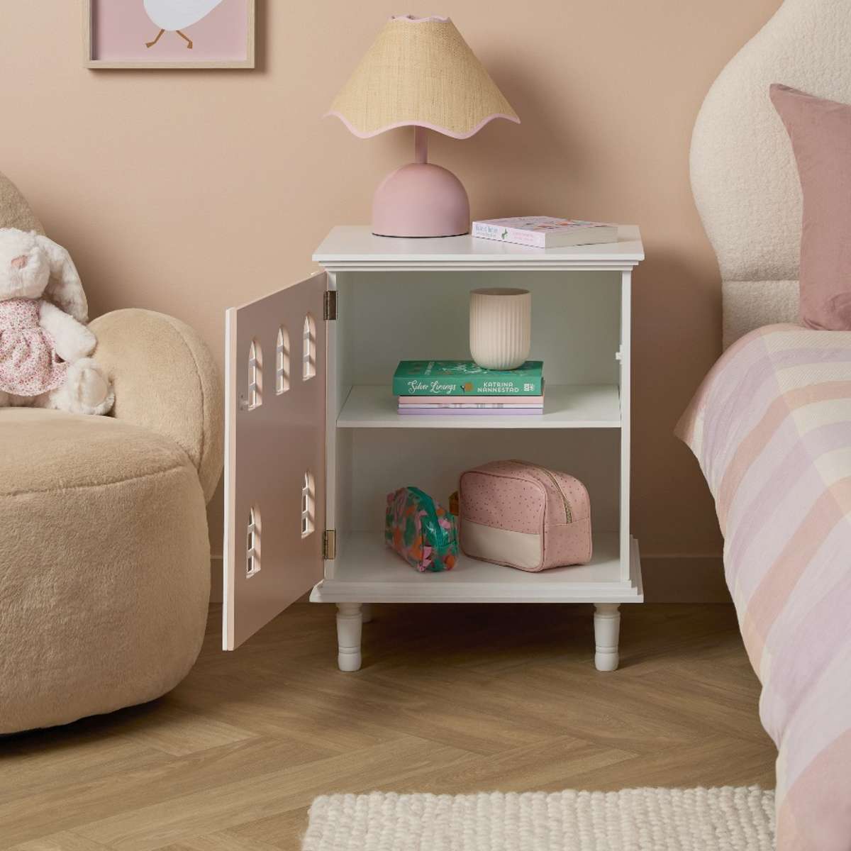 Dollhouse Bedside Table - Pink - Mocka New Zealand