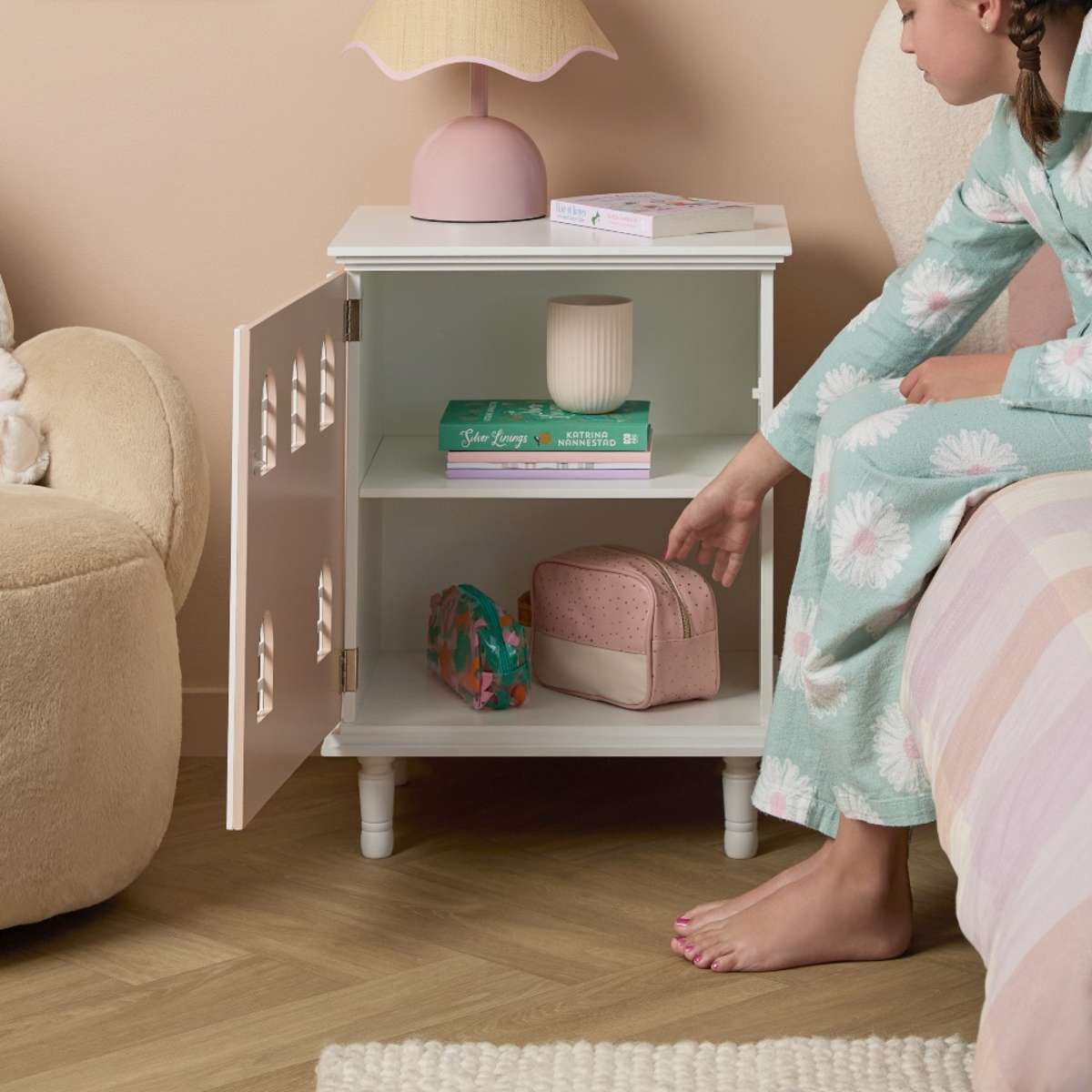 Dollhouse Bedside Table - Pink - Mocka New Zealand