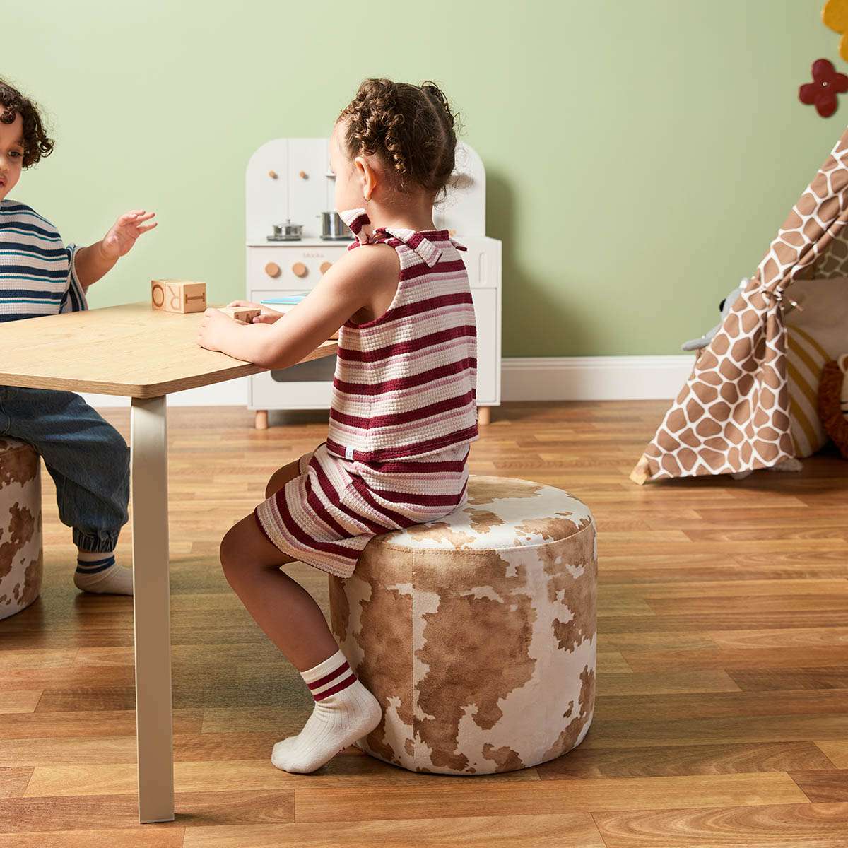 Mini Moo Stools - Set Of Two - Cow - Mocka New Zealand
