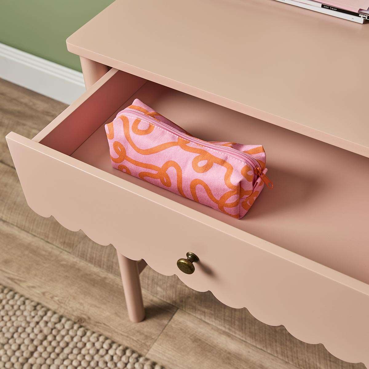 Maisie Scalloped Desk - Pink - Mocka New Zealand