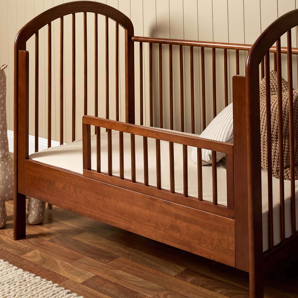 Archie Cot Toddler Bed Half Frame - Hazelnut - Mocka New Zealand