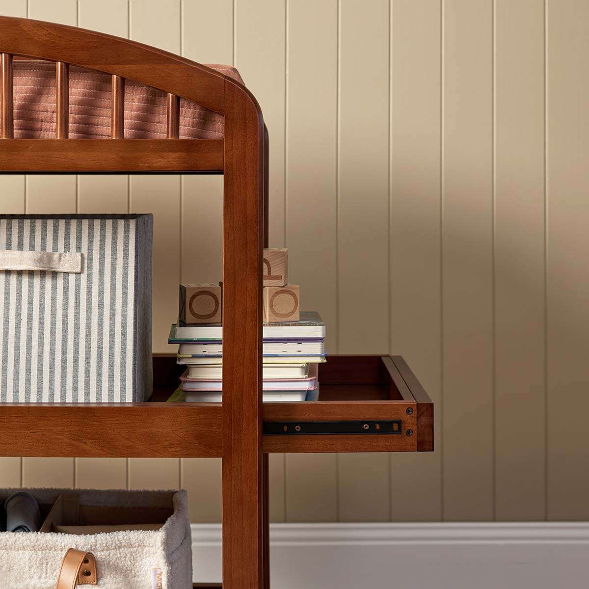 Archie 2 Shelf Change Table - Hazelnut - Mocka New Zealand