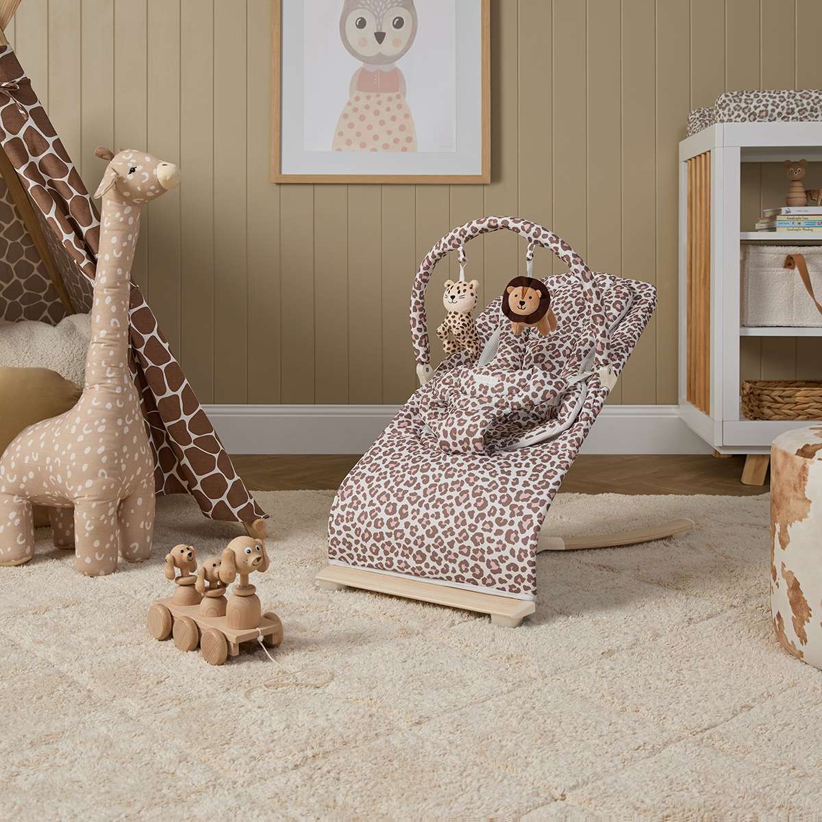 Aubrey Animal Bouncer - Leopard - Mocka New Zealand