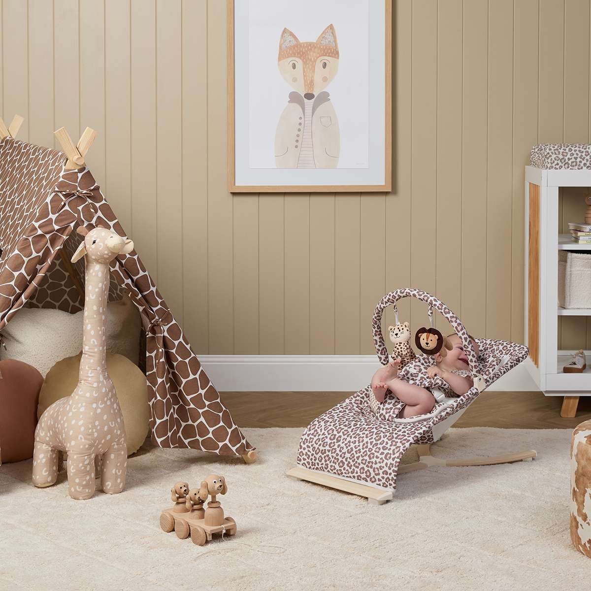 Aubrey Animal Bouncer - Leopard - Mocka New Zealand