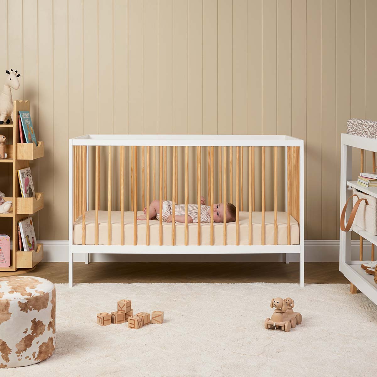 Mocka Dream Cot - White/Natural - Mocka New Zealand