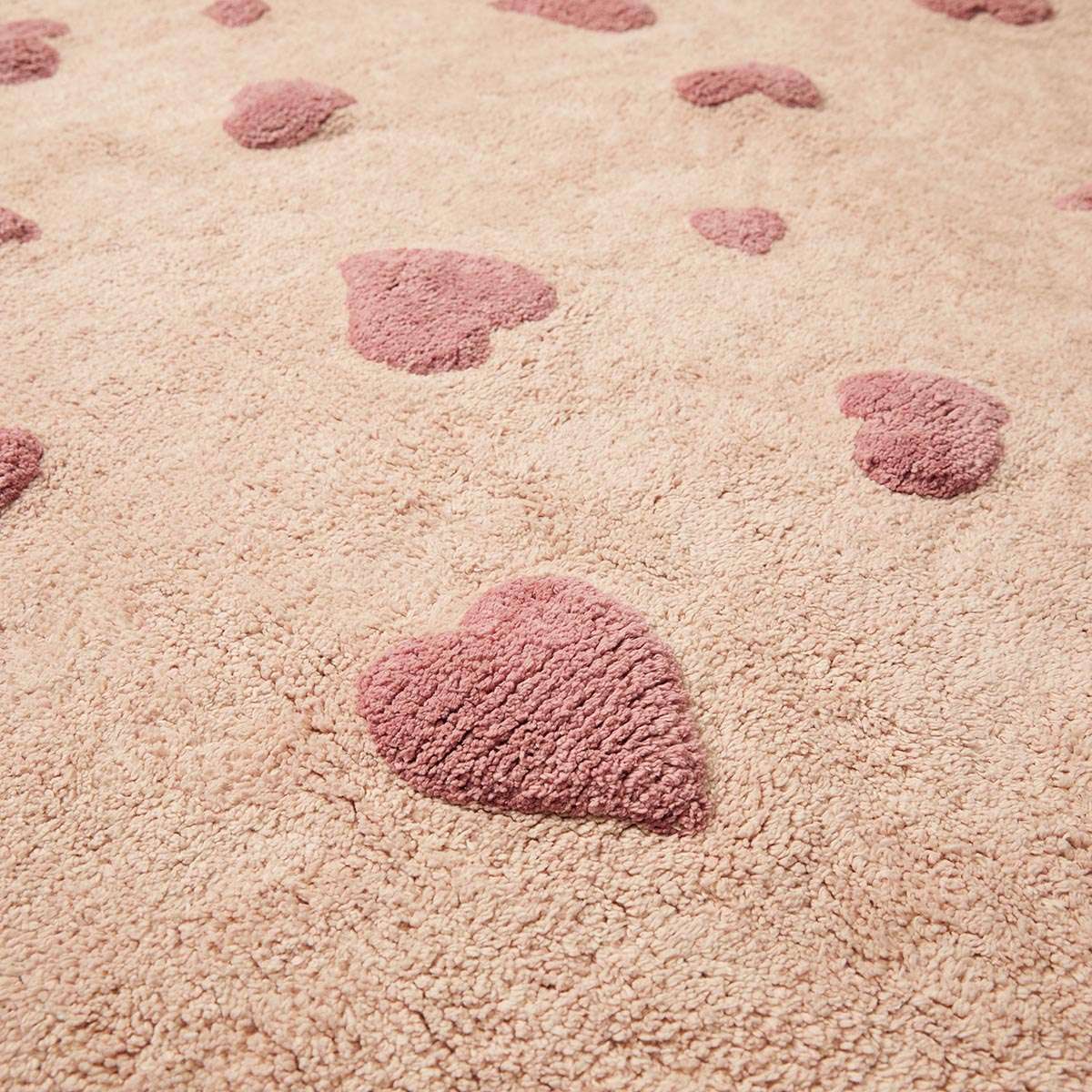Addy Rectangle Heart Rug - Pink - Mocka New Zealand