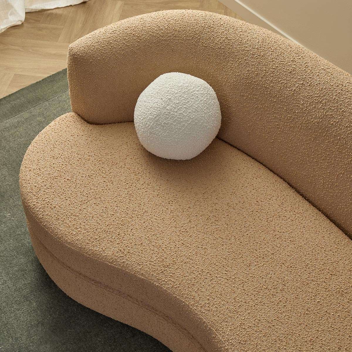 Lyle Pebble 2.5 Seater Sofa - Caramel Boucle - Mocka New Zealand
