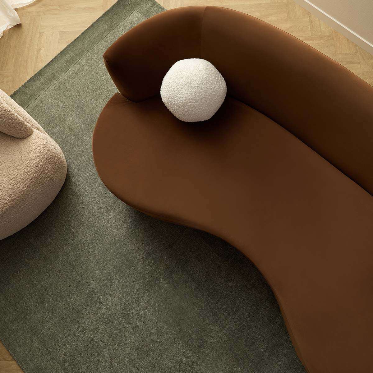 Lyle Pebble 2.5 Seater Sofa - Chocolate Velvet - Mocka New Zealand