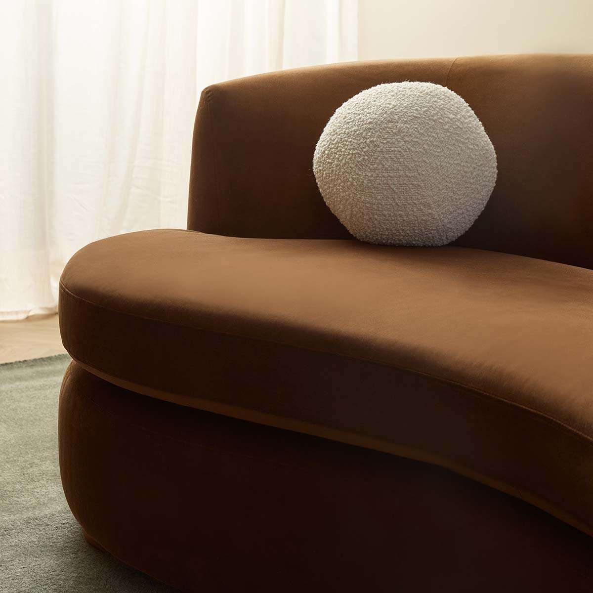 Lyle Pebble 2.5 Seater Sofa - Chocolate Velvet