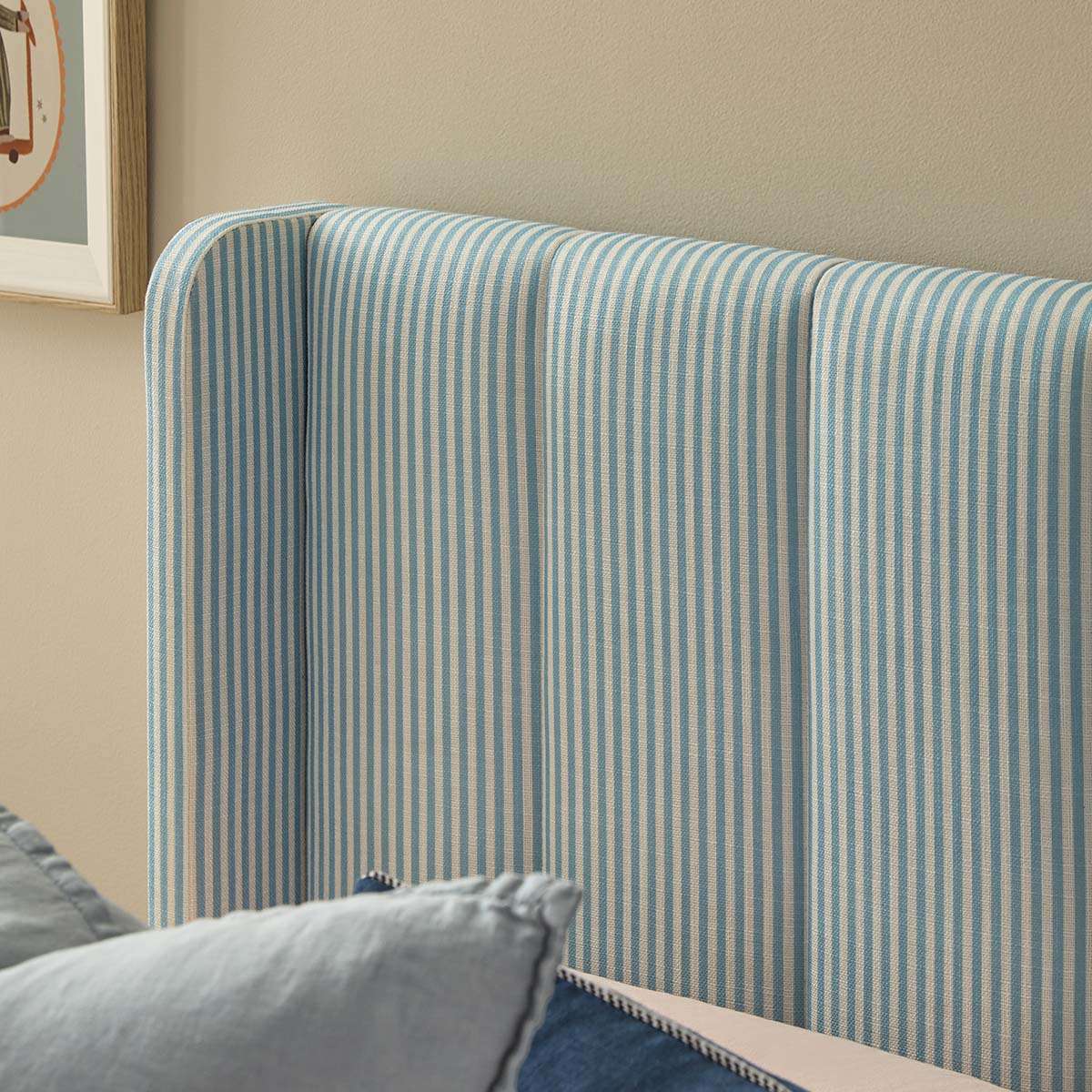 Quinn King Single Bed - Blue Stripe - Mocka New Zealand