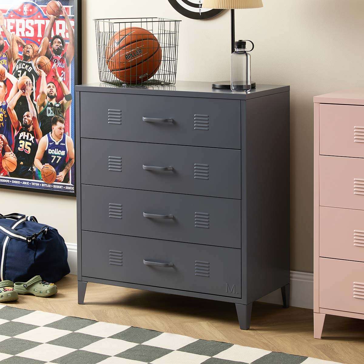 Mocka Original Four Drawer - Steele | Bedroom Storage
