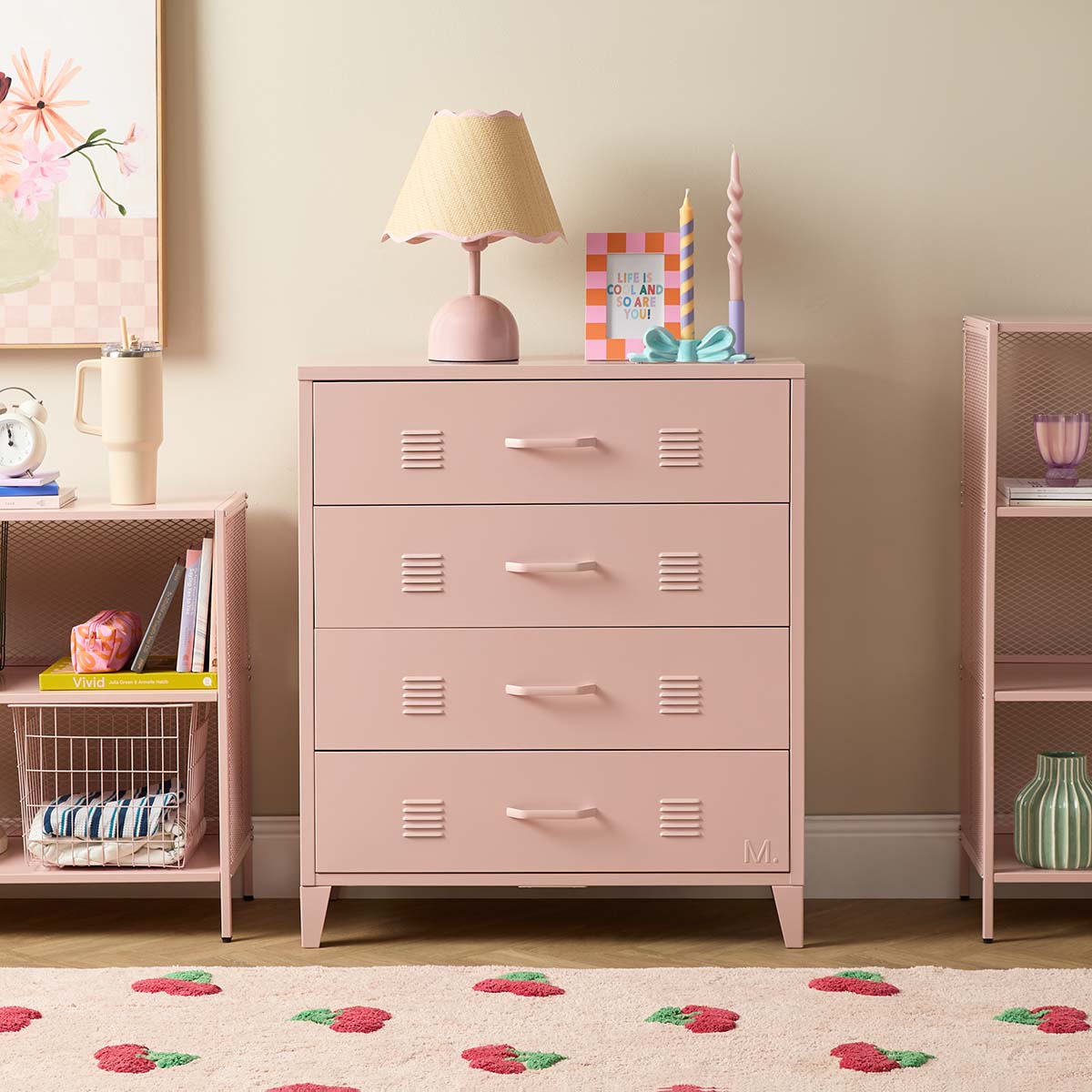 Mocka Original Four Drawer - Pink | Modern Storage Mocka