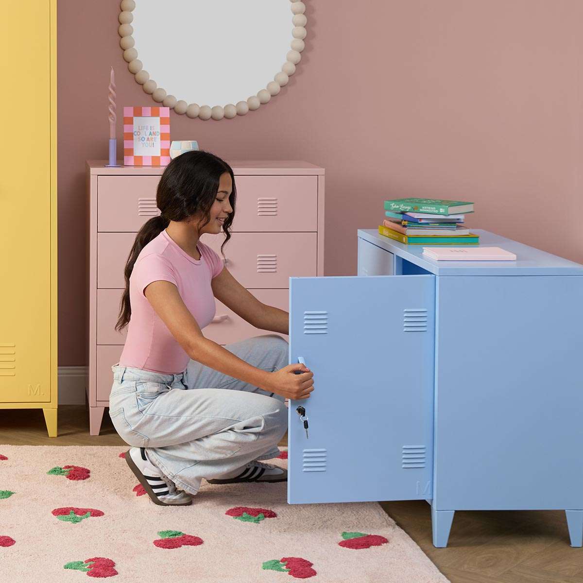 Mocka Powder Blue Locker Cabinet - Secure, Stylish | Mocka