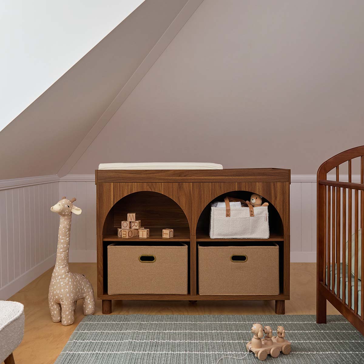 Archie Change Table with Removable Top - Hazelnut - Mocka New Zealand