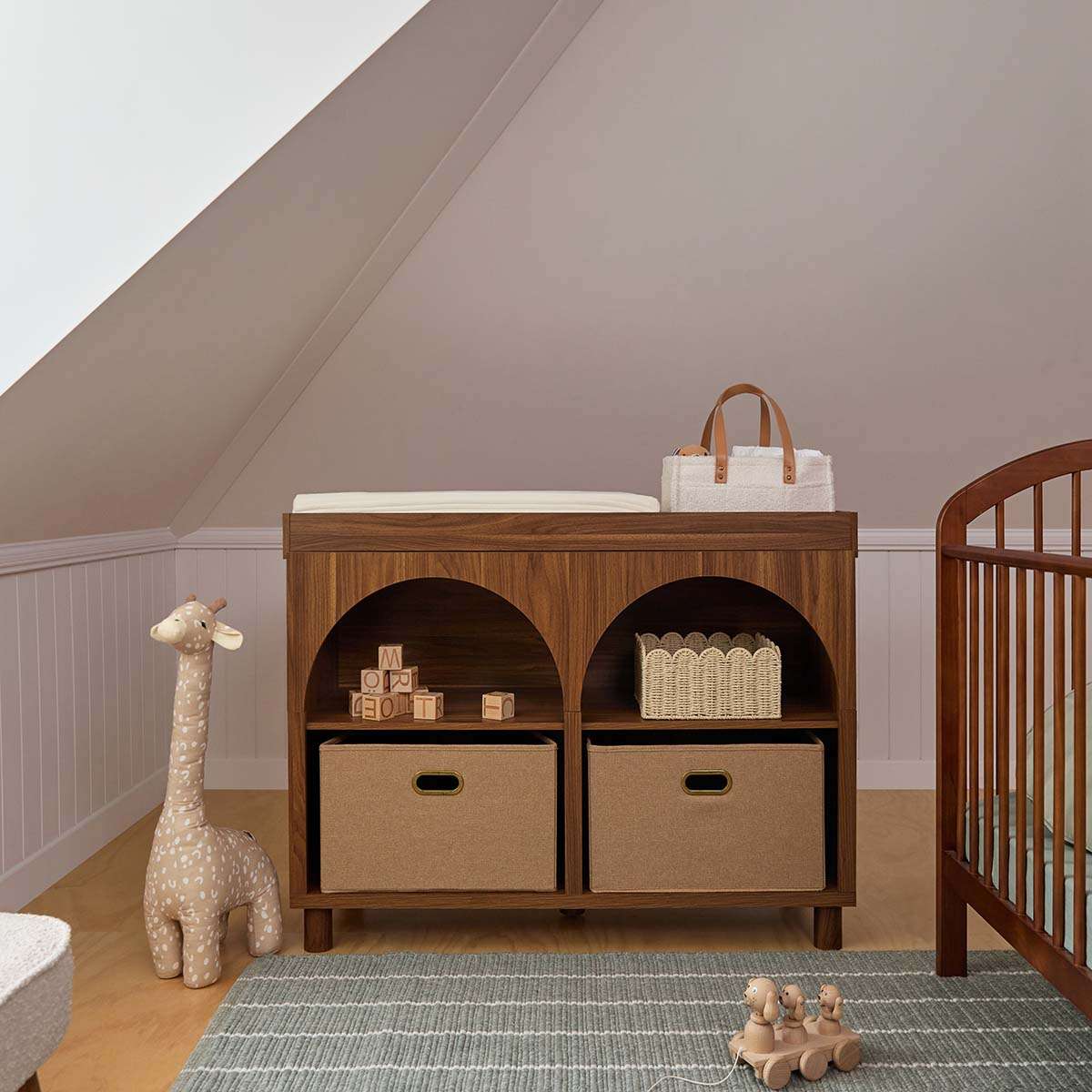 Archie Change Table with Removable Top - Hazelnut - Mocka New Zealand