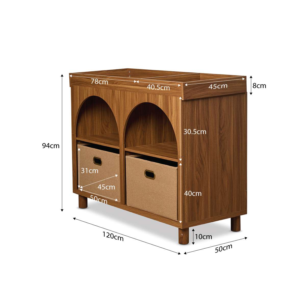 Archie Change Table with Removable Top - Hazelnut - Mocka New Zealand