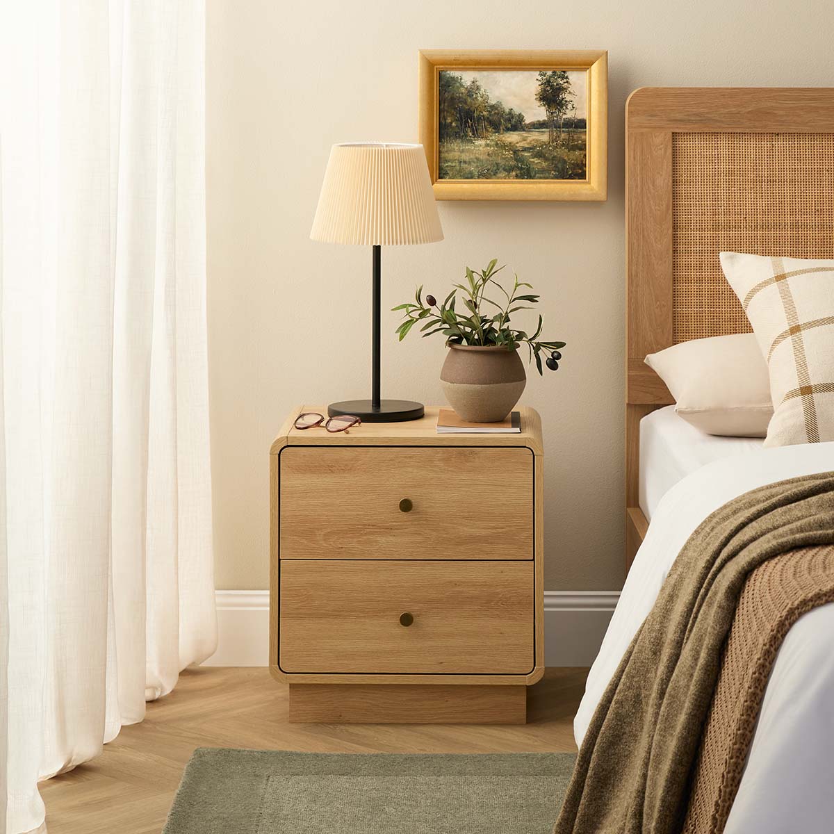 McKenna Bedside Table - Natural - Mocka New Zealand