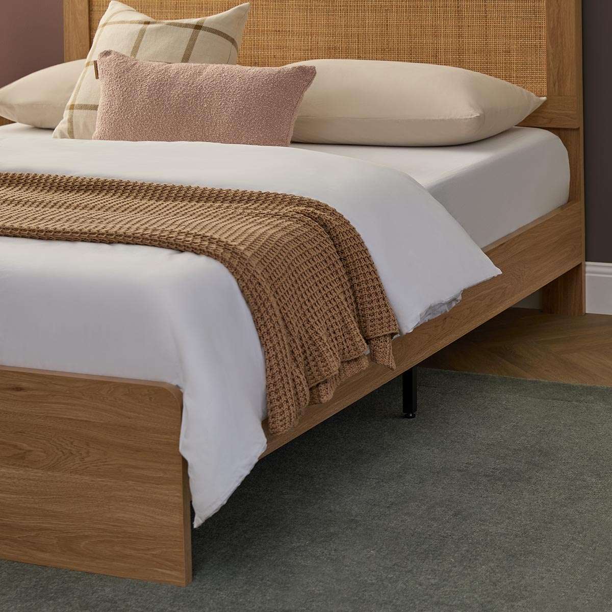 Noosa Rattan Queen Bed - Natural - Mocka New Zealand