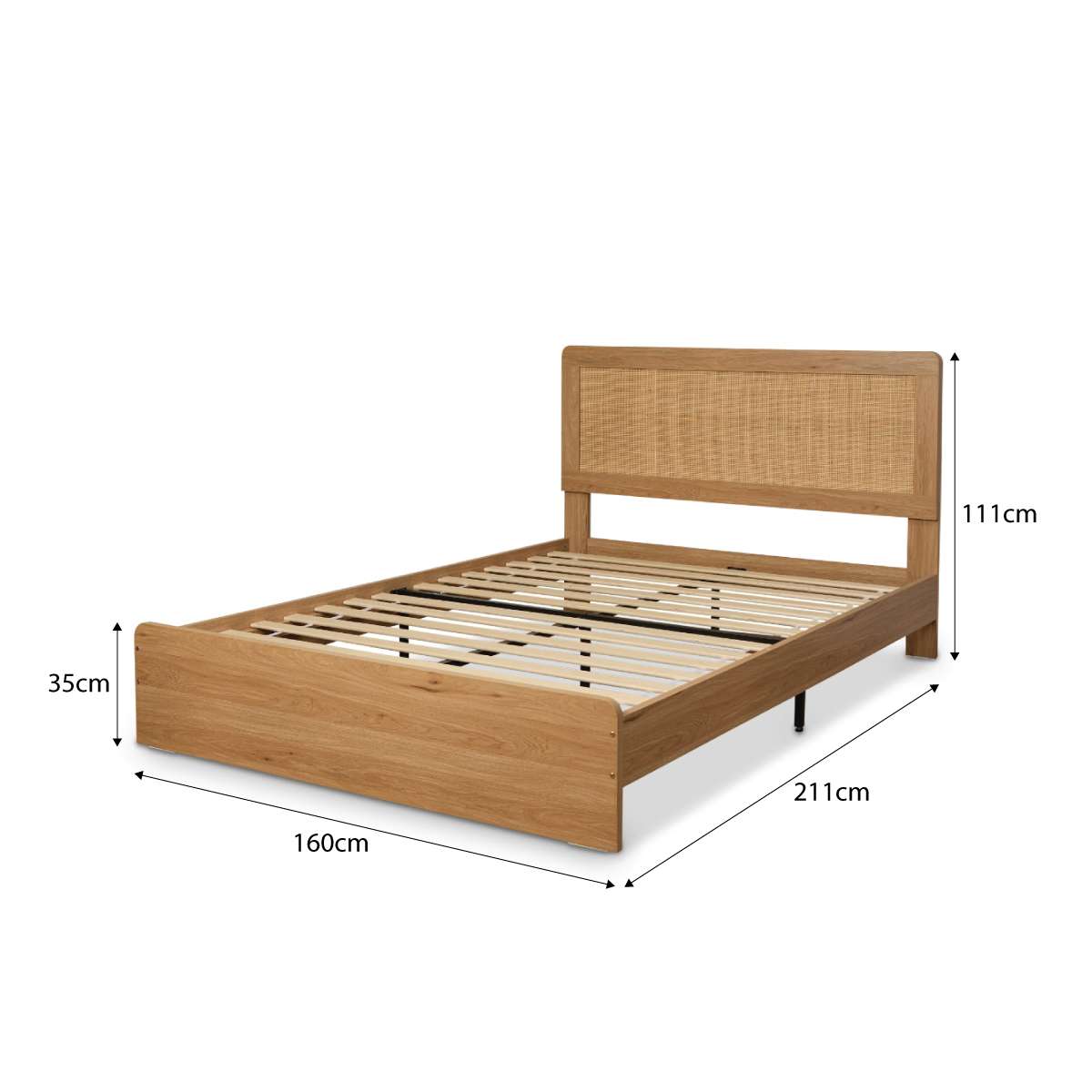 Noosa Rattan Queen Bed - Natural - Mocka New Zealand