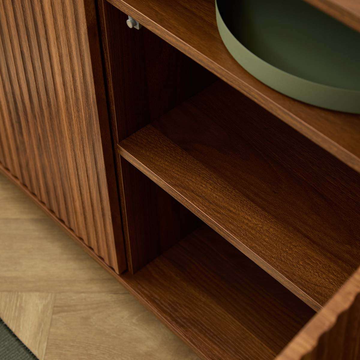 Deven Ball Feet Storage Console Table - Walnut - Mocka New Zealand